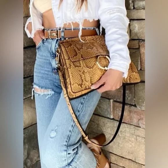 Authentic Chloe medium “Faye” Python Handbag - Picture 2 of 12